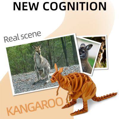 Wholesale 3D Kangaroo Animal Craft Kit Paper Craft Arts and Crafts 3D Puzzles for Kids Education Supplies photo-3
