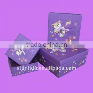 Purple little bear Christmas Gift box