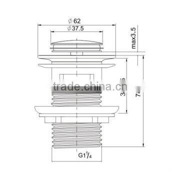 Watermark High Quality Basin Wash Accessories With Overflow Brass Waste Pop Up Click Clack (K80) photo-2