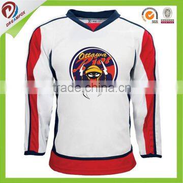 latest sublimated cheap custom ice hockey jersey design