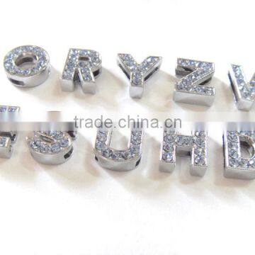 10MM Good Looking Pink stone zinc alloy DIY letters