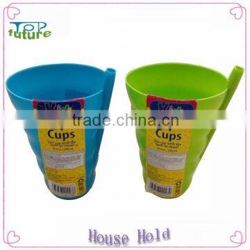 Cheap Plastic Kids Sipper Cups With The Built-in Straw