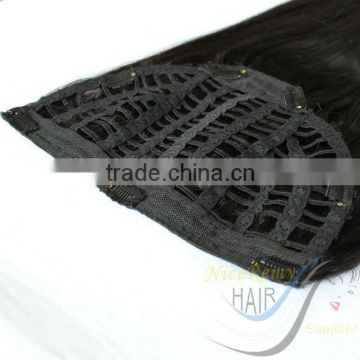 niceremyhair human hair silk and soft half wig clip in hair extensions