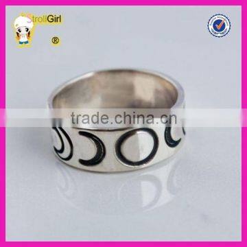 wholesale price silver jewelry moon design band ring thai silver ring