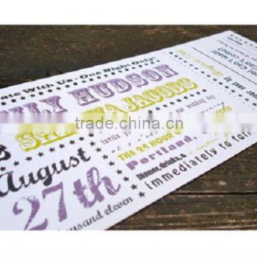 New Ticket Card Printing