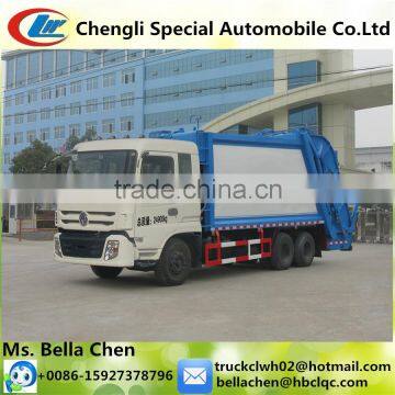 Rear Two Axles DONGFENG 16-18cbm large garbage compactor truck