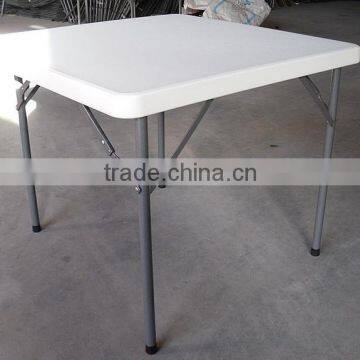 Hight-adjustable Square Dining Room HDPE Plastic Folding Table photo-3