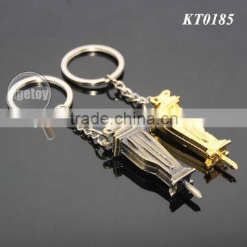 3D Mini Pile Hammer Shaped Three-dimensional Drop Hammer Bronze Alloy Metal Pile Driver Keychain