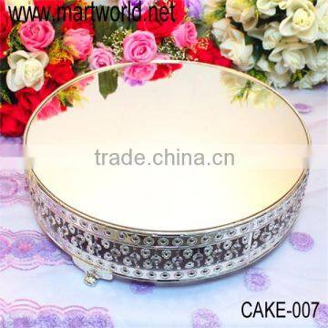 Round metal cake stand surrounded with crystals for wedding decoraton& home &party(cake-007)