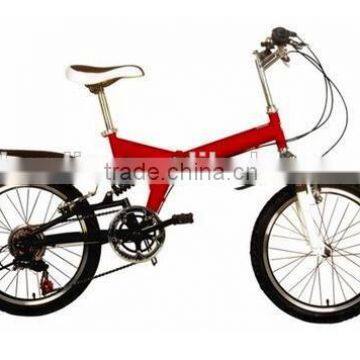 factory price hi-ten steel full suspension 20 inch 7 speed folding bike