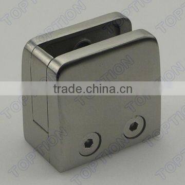 Flat Back Small Square w Cover Stainless Steel Glass Clamp