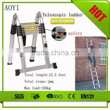 YK EN131 12 steps nonslip flexible strong beauty aluminum telescopiIng ladder