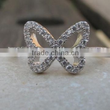 Butterfly Silver Crystal Rings Gemstone Rings Fashion Rings