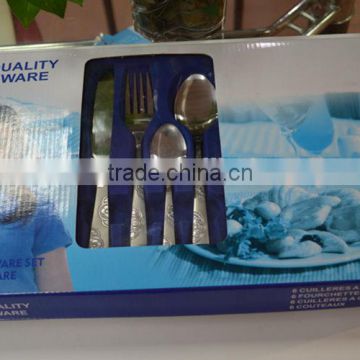 JZ001 series Chinese Butterfly Handle stainless steel cutlery set with colorful box