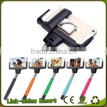 Wired monopod/D09 plus cable take pole monopod Selfie stick /selfie monopod D09 with Mirror