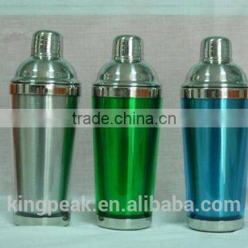 Customed Stainless steel Cocktail Shaker cup /Bar Shaker bottle/Plastic Shaker bottle