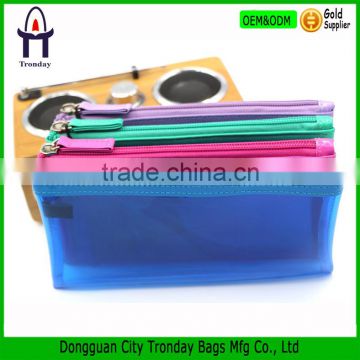 Wholesale multicolor transparent pencil case for school PVC pencil bag