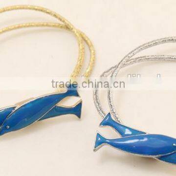 high quality korea fashion blue decoration fish elastic hair ties ponytail holders bracelet