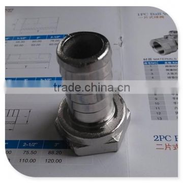 Stainless steel 304 BSPT 1" female thread to barb connector