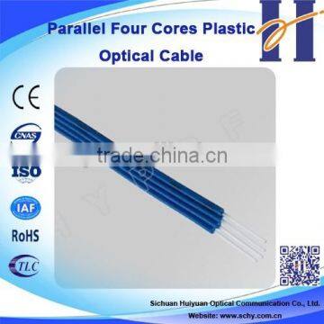 Parallel Four Cores Plastic Optical Cable Space Saving Fiber Optic Cable