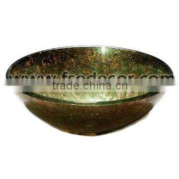 Gold Foiled Tempered Glass Art Basin