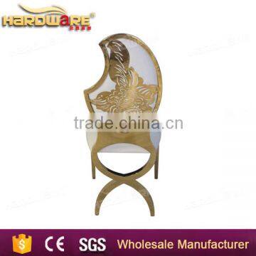 Hotel Moon Back Gold Frame Chairs French White Chairs photo-5