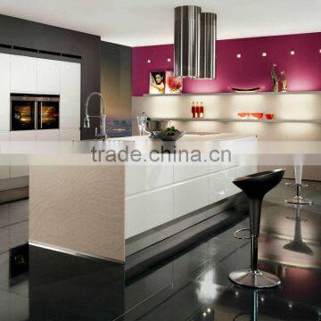 Pink Color Modern Kitchen Set With Island DJ-K294