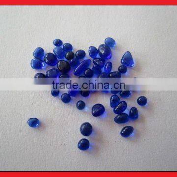 Hi Chipper tumbled glass bead dark blue