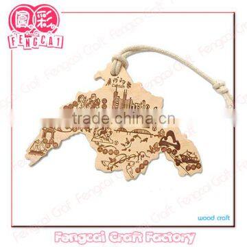 Custom Craft Map Shaped Wooden Postcards (Wood Gift/Craft/Art in Laser Cut & Engraving)