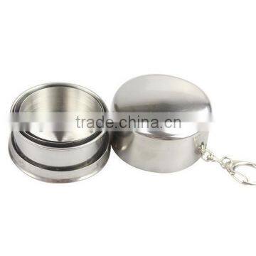Stainless Steel Telescopic Cup, Three Joints Cup Folding Cup, Outdoor Easy to Carry Retractable Cup 140ml photo-2