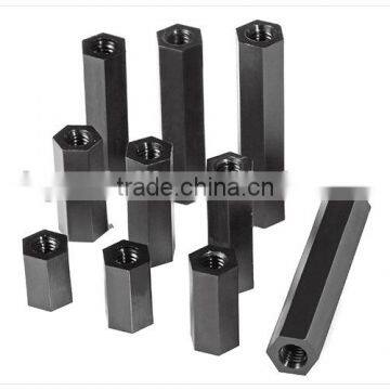 Hexagon black nylon column, flat head, two-way nylon column separation column, plastic sticks M3 M4