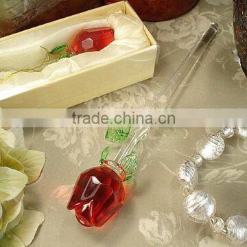 6inch lovely red crystal rose flower for wedding favors
