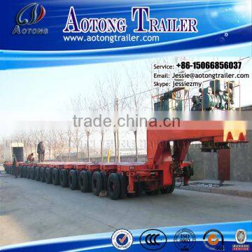 2015 brand new low price hydraulic low bed modular trailer with hydraulic steering wheels for heavy equipments transport