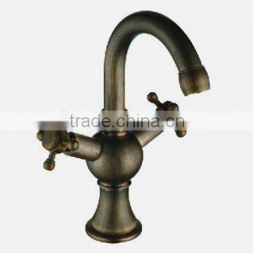 double handle antique brass copper basin faucet tap