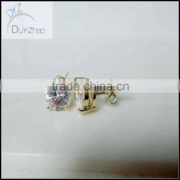 hip hop clear double zircon earrings
