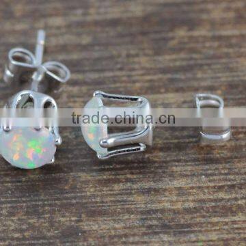 5mm Opal 925 Sterling Silver Cheap Wholesale Stud Earrings photo-2