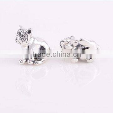 925 Sterling Silver Charm Beads Bracelet Bulldog Charm photo-3