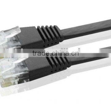 black flat patch cord cat5e/6/7 with RJ45 network cable                        
                                                Quality Choice