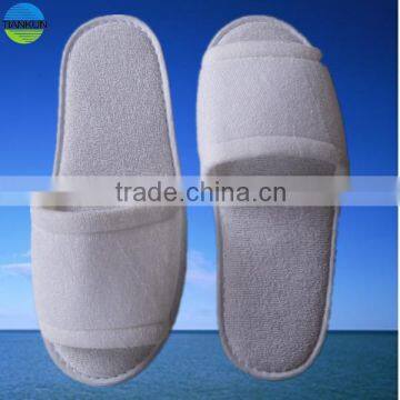 open toe terry hotel slipper