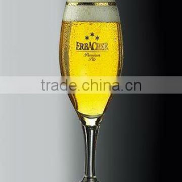 Exquisite elegant transparent clear goblet beer glass cup wholesale 260ml/9oz(glass factory had passed FDA/EU/SGS)