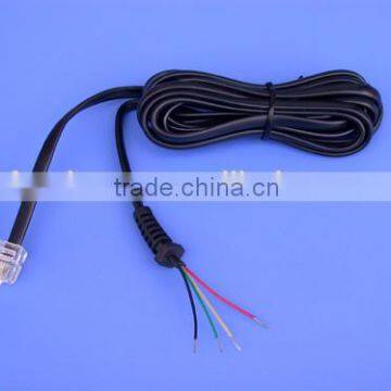 flat telephone wire 4p4c 6p6c 6p4c one end with connector