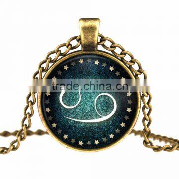 Mysterious Zodiac Glass Cabochon Pendant Necklace Glass&Alloy photo-5