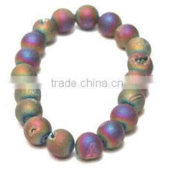 Trendy gray quartz beads elastic bracelet, quartz beads bracelet, ural stone stretch bracelets