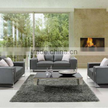 Gray real leather sofa 3+2+1 seater design