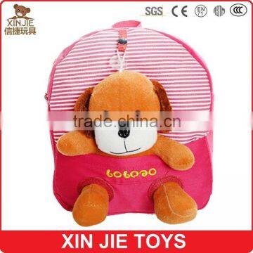 CE standard puppy backpack dog shape plush candy bag for children plush backpack factory