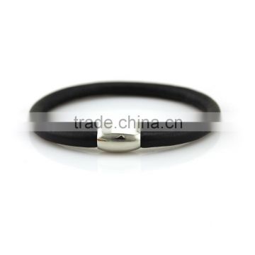 Simple style genuine sheep leather bracelet sheepskin stainless steel buckle bangle