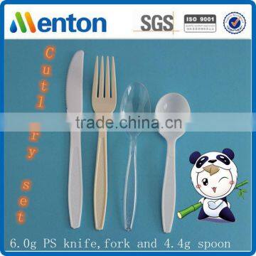 2016 6.0g PS custom disposable plastic cutlery including fork,knife and spoon