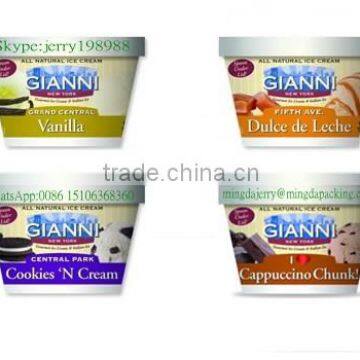 180ml Glosxs Paper Ice Cream/dessert/Yogurt Container, Cup With Flat Lid,Spoon,Wooden Stick photo-3