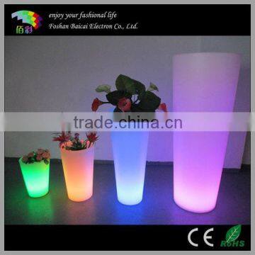 Modern round shape high LED decoration garden pot / Waterproof Outdoor LED flower pot