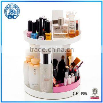2015 Hot Sale Rotating Plastic cosmetic makeup organizer box